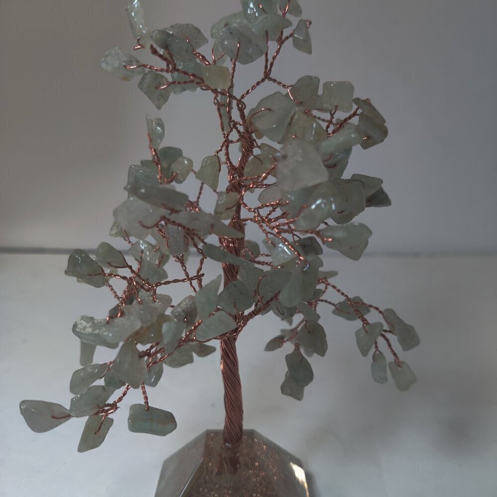 Copper Jade Tree with an organite brass pendant in the pyramid base for focus. - Picture 2 of 9